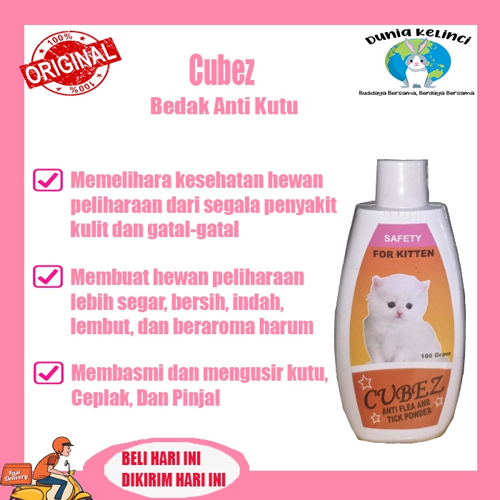 Bedak Anak Kucing Cubez Skin Care &amp; Anti Kutu