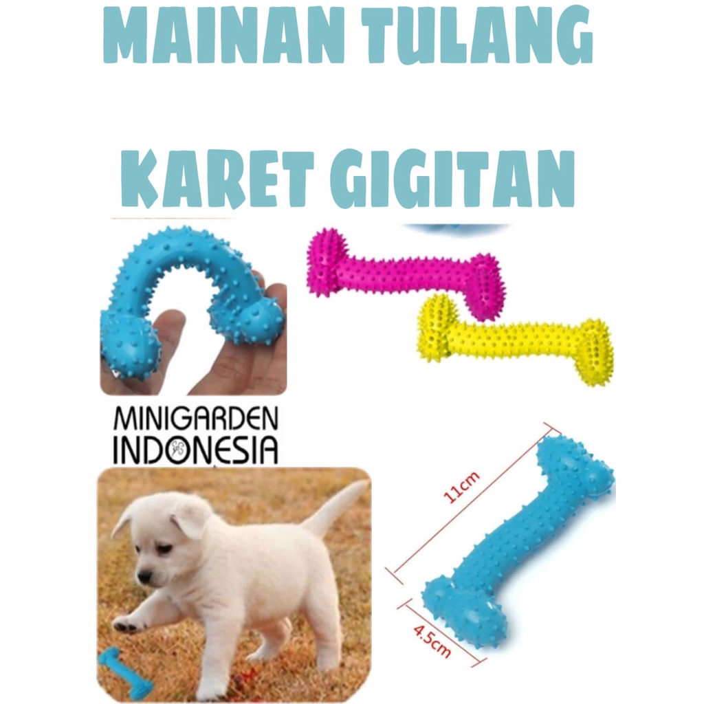 MAINAN GIGITAN BENTUK TULANG KARET DURI GIGITAN ANJING PET TOY BONE