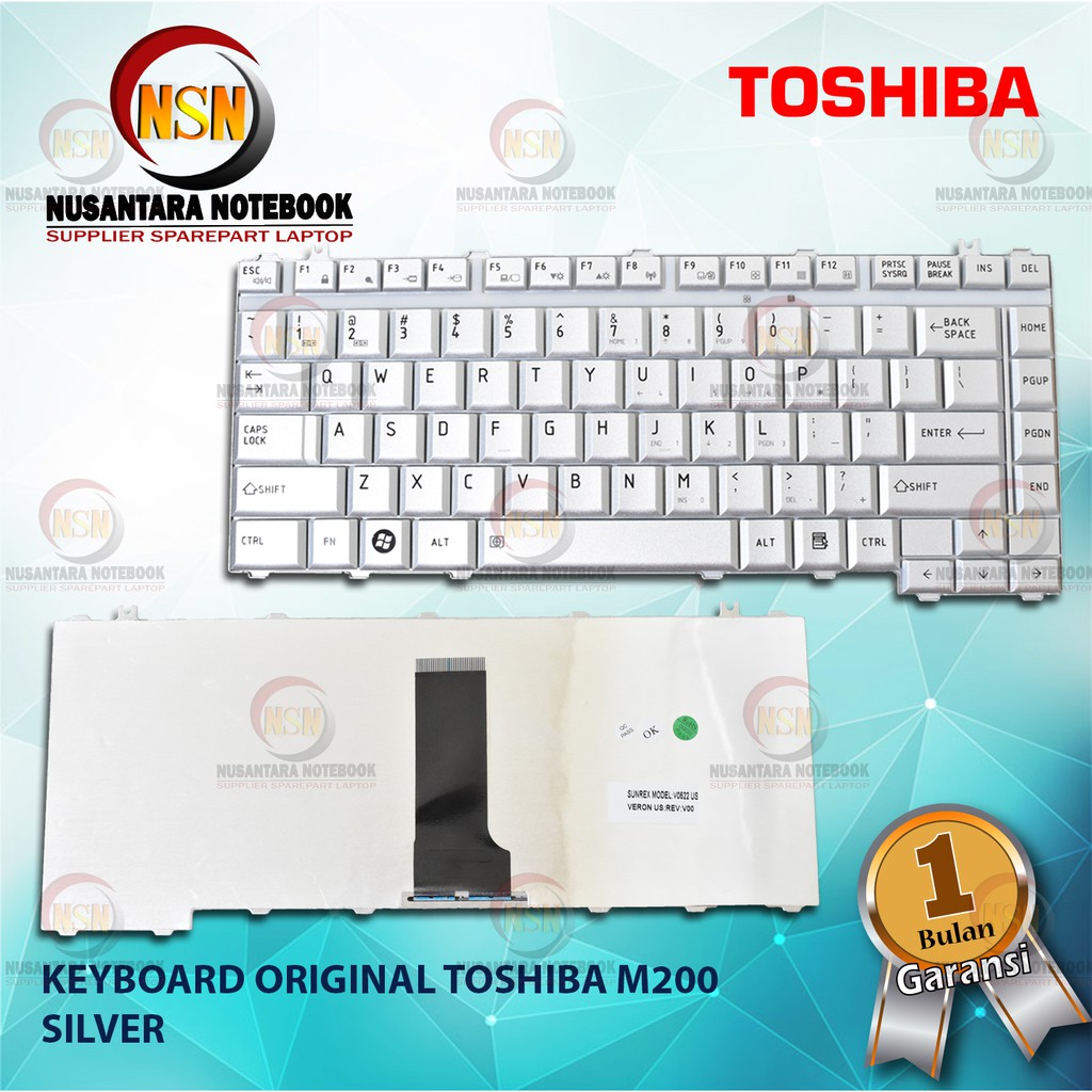 Keyboard Original Toshiba Satellite M200 A300 A200 A205 A210 L200 Silver