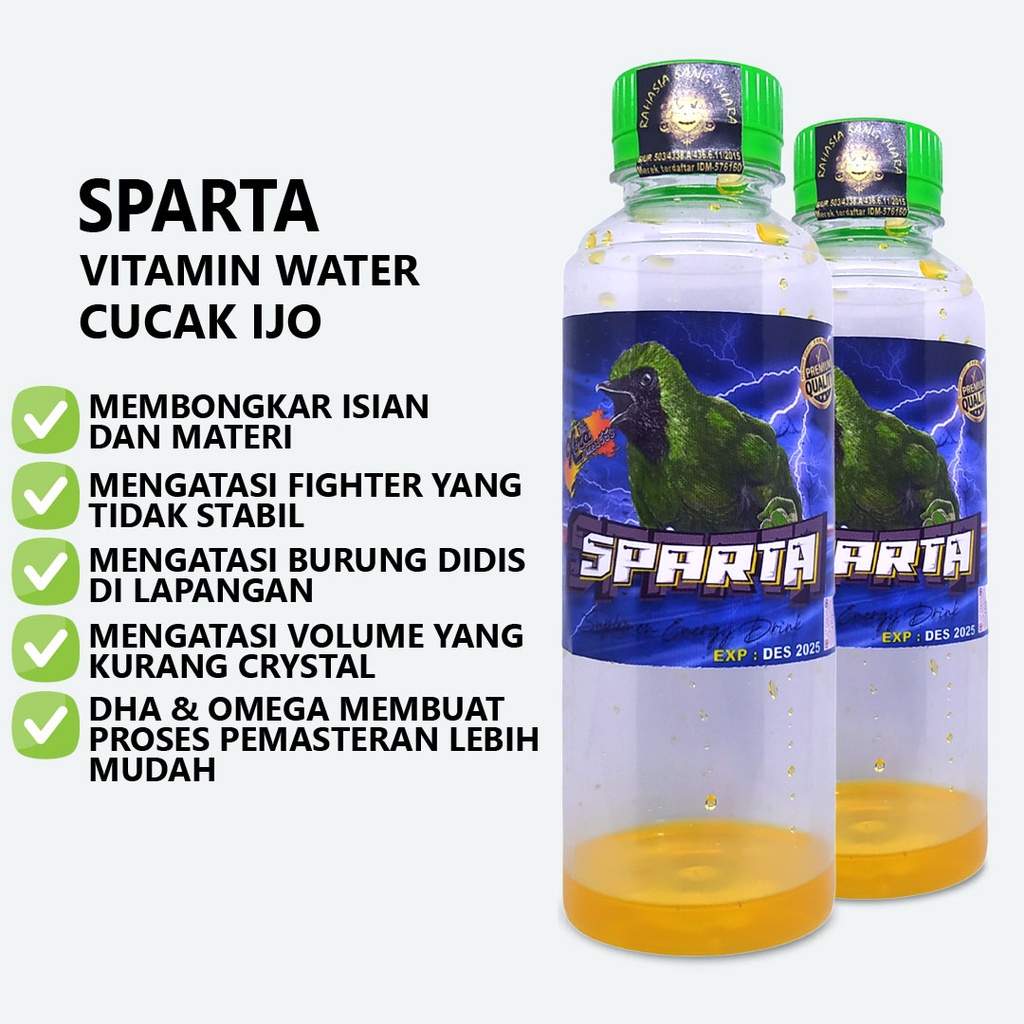 SPARTA VITAMIN WATER | MINUMAN VITAMIN BURUNG CUCAK IJO BONGKAR ISIAN