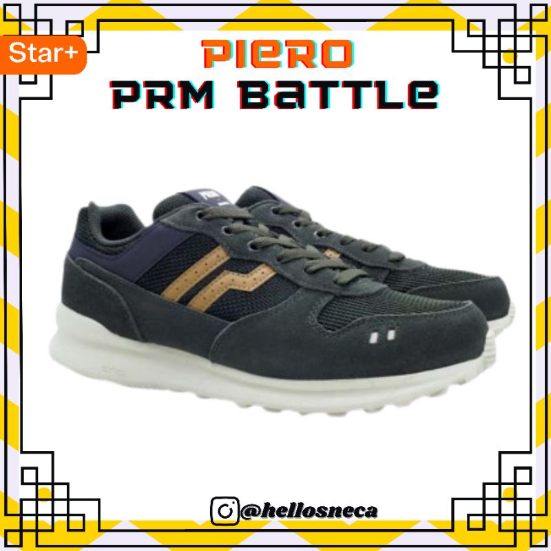 Sepatu Casual Piero Jogger PRM Battle - Olive/Cream/White Original