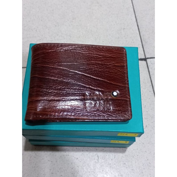 Dompet Kulit Pria Tipis Mini Slim Wallet (Kulit Sapi Asli) MOTIF SERAT KAYU Dompet Kulit Pria 100% O