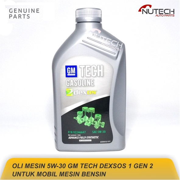 OLI MESIN BENSIN 5W 30 5W30 FULL SINTETIS GM TECH DEXOS 1 GEN 2