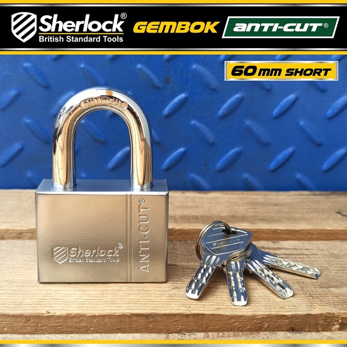 Gembok Original Sherlock Tools ANTI CUT 60 mm Pendek