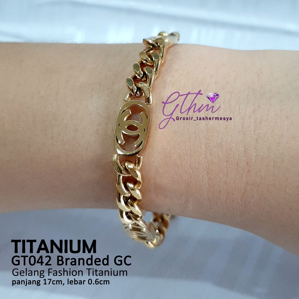 Gelang Wanita Korea Branded Titanium Rante Mewah Brancelet Import Premium GT042 gthm