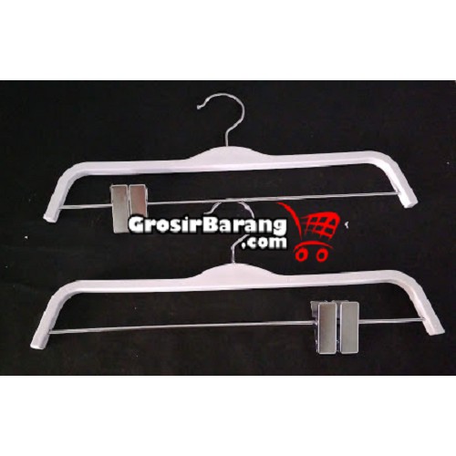 Hanger Jepit Putih Glossy Zara/ Jeans/ Rok Gantungan Berkualitas