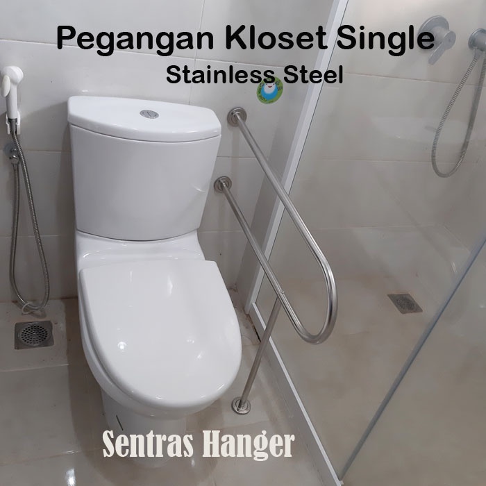 Pegangan Kloset Single, Stainless Steel