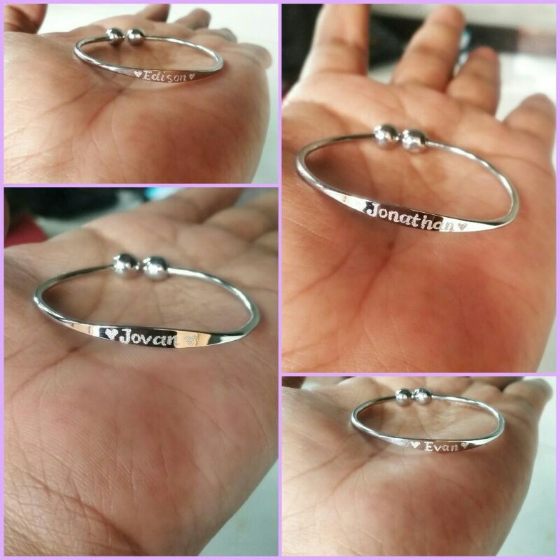 GELANG MONEL ANTI STEP ANAK UKIR NAMA