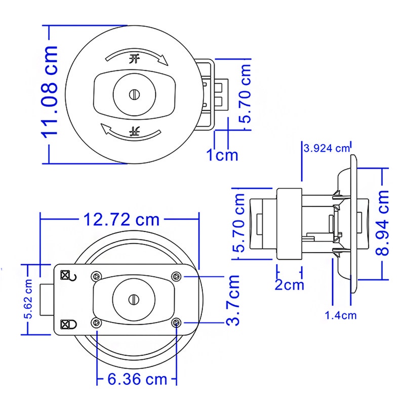 TK RV Door Lock With Two Keys Set Bathroom For Motor Home Boat Camper Accessories fit for door thickness 24-45mm