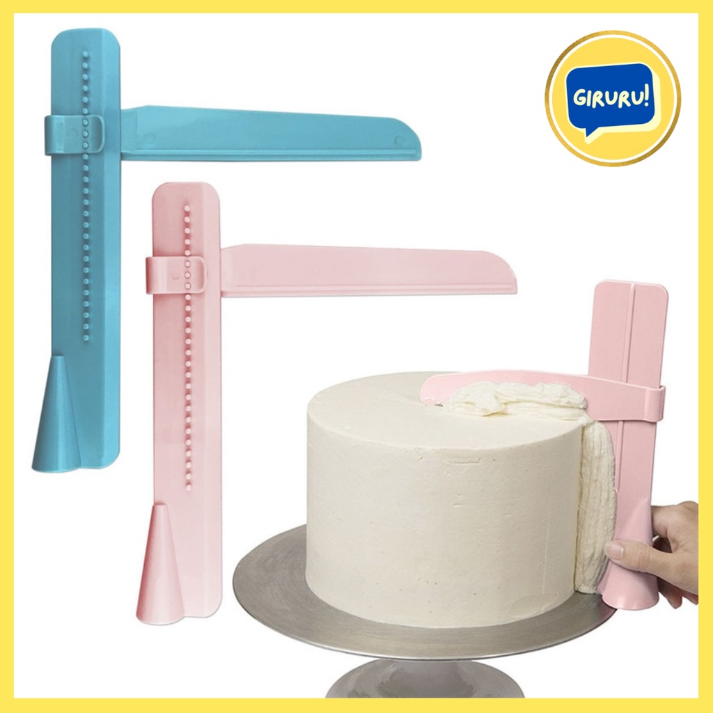 Alat Kue Fondant Cake Edge Cream Scraper yang Dapat Disesuaikan Spatula Halus / PENGHALUS KUE TART PERATA CREAMBUTTER MOUSSE CAKE ADJUSTABLE SCRAPPER TOP &amp; SIDE ATAS DAN SAMPING SMOOTHING / Scraper Penghalus Fondant Kue Bisa Disesuaikan