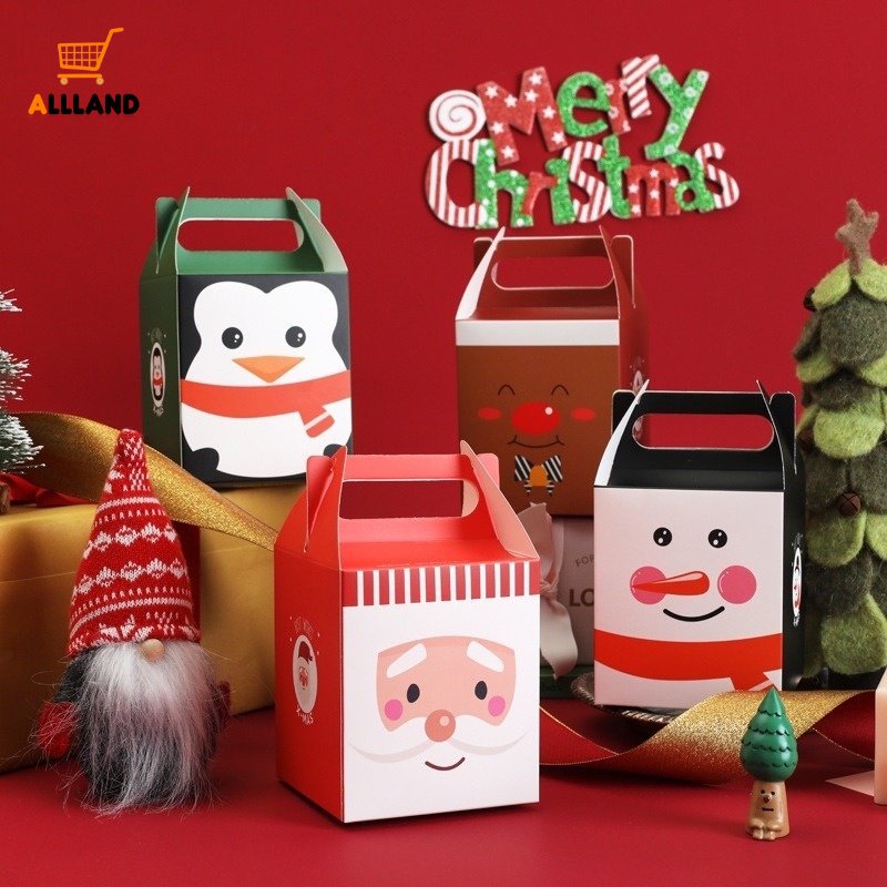 Kotak Permen Desain Kartun Santa Claus Snowman Elk Untuk Natal