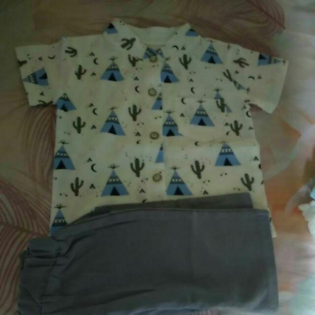 BAJU ANAK LAKI LAKI IMPORT Setelan Kemeja Indian BAJU ANAK LAKI LAKI IMPORT Setelan Kemeja Indian