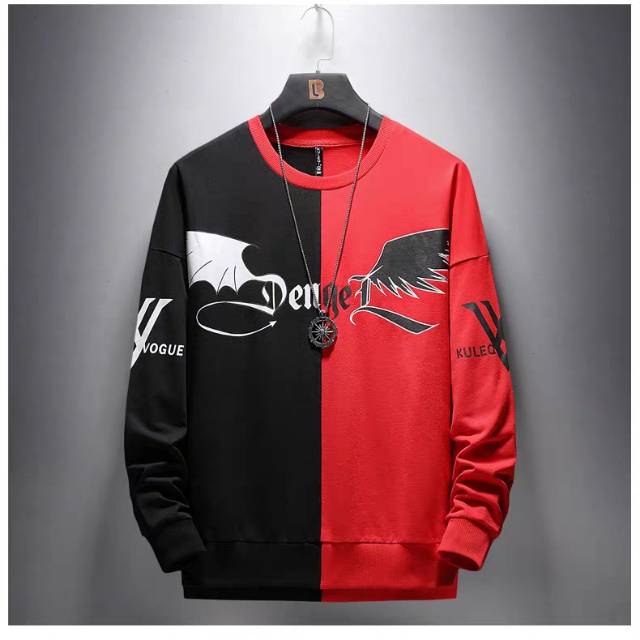 TOTOTAshop.Baju fashion Pria DENGER CS,Bahan Fleece tebal,motif sablon halus.ada kantong aktif sampg
