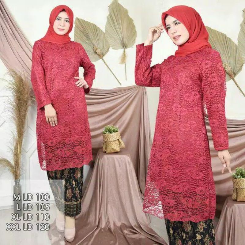 NEW REAL PICT SETELAN KEBAYA TUNIK BRUKAT/KEBAYA TUNIK PREMIUM/KEBAYA MODERN/