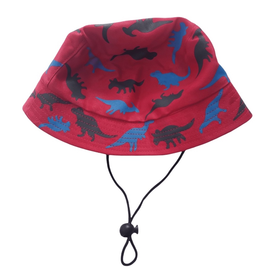 Bucket Hat Tali Anak Sablon Dinosaurus Usia 1-8 Tahun Laki Perempuan