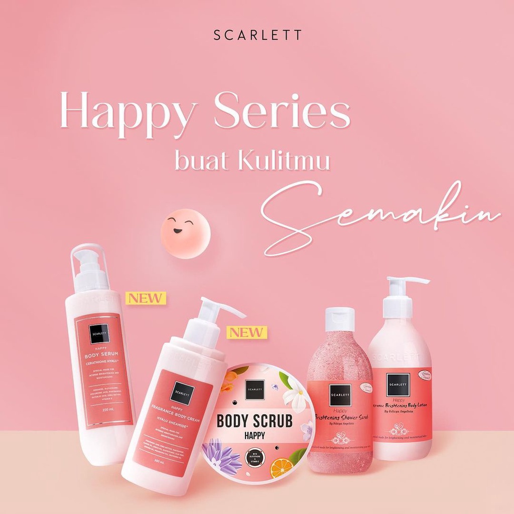 NEW Scarlett Happy Series Whitening Body Care Paket 5in1