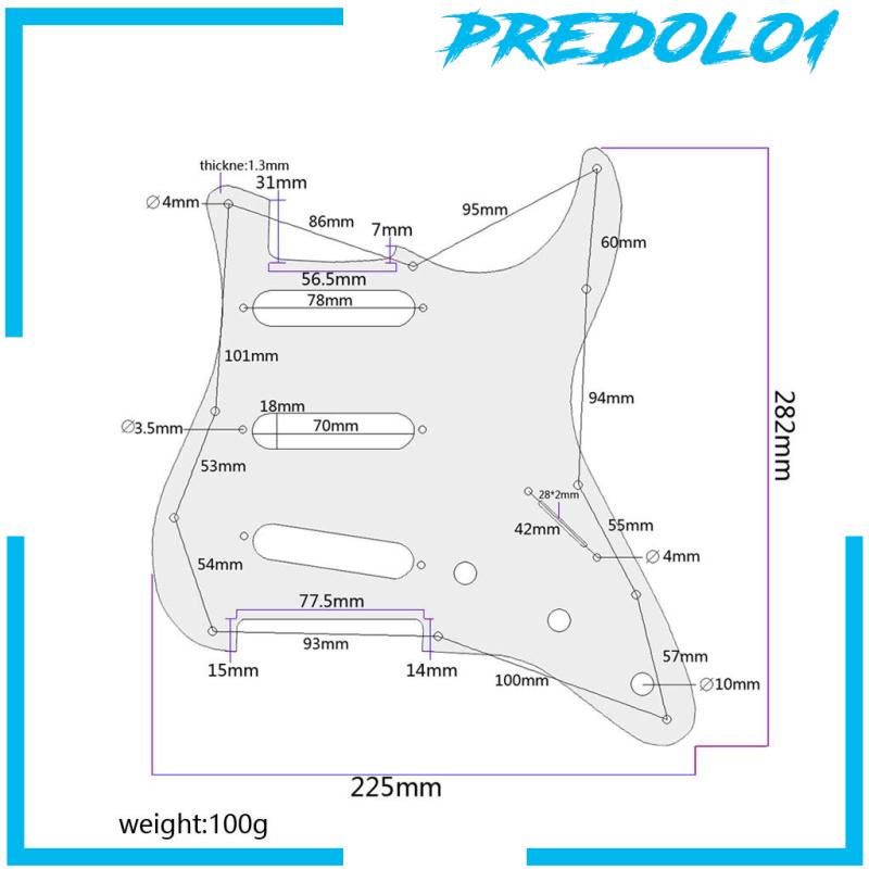 [PREDOLO1] Aluminum Alloy SSS Guitar Pickguard Accesssories Pickups for ST Guitar Gifts