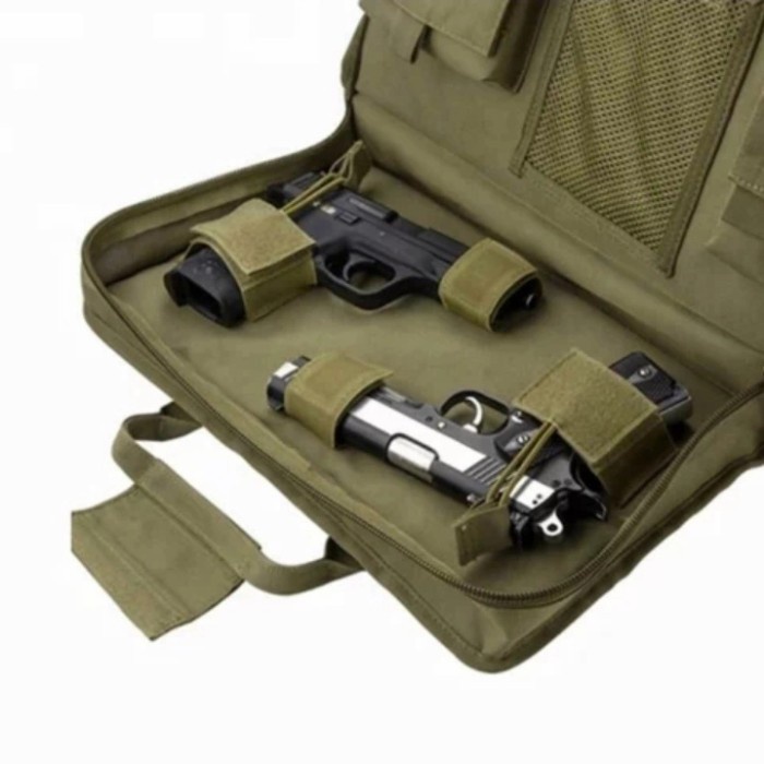 tas senjata pistol 2 kompartement dan peluru 2in1 green army