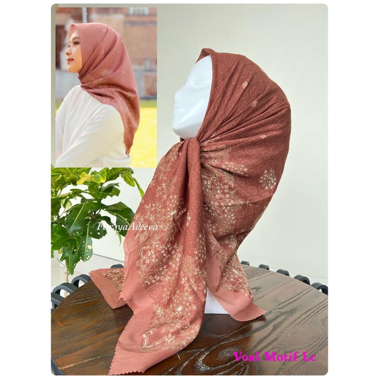 Kerudung Segiempat Motif Deenay Adeeva Lasercut Hijab Segi Empat Denay KW Jilbab Motif Rumah Hija'b-1