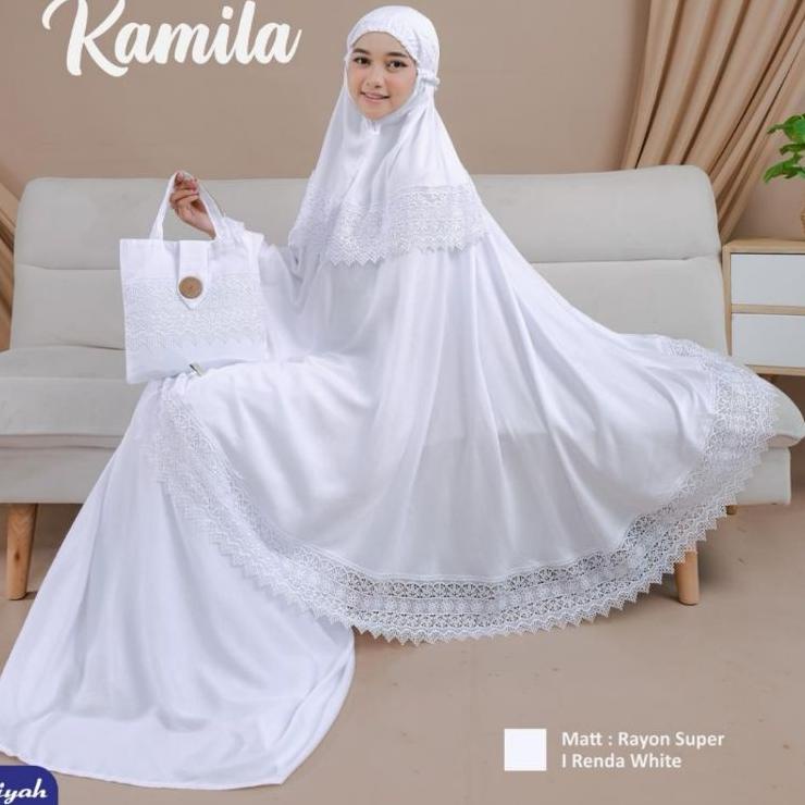 Paling Disukai.. MUKENA DEWASA PUTIH RAYON PREMIUM MUKENAH RENDA IMPORT MEWAH JUMBO UNTUK SESERAHAN 