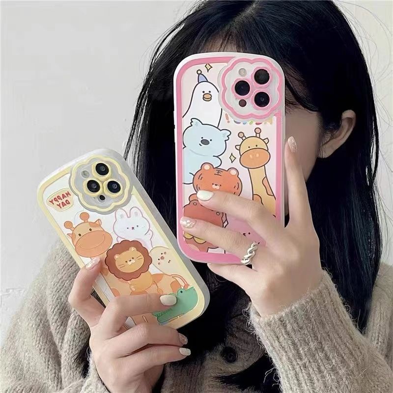 Soft Case Transparan Motif Hewan Untuk IPhone 13pro / Mini 12promax / SE2 2020 / 11pro MAX / 6S / 7 / 8plus / XR