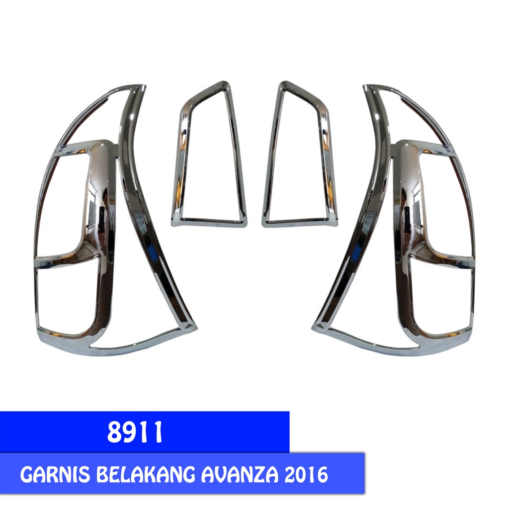 KROM/ CHROME GARNIS LAMPU BELAKANG TOYOTA AVANZA 2011 LOWIN 8911