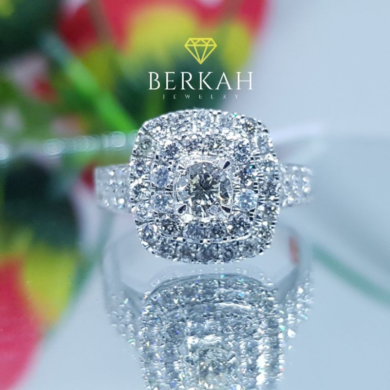 Cincin wanita emas berlian asli natural diamond