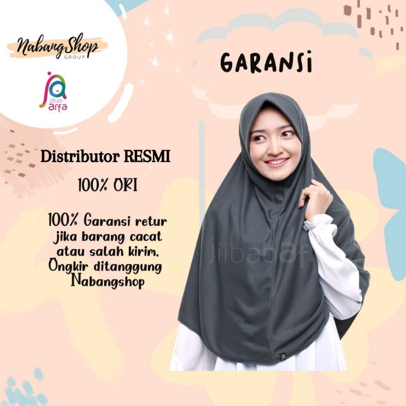 Bergo Instan Kaos Beria ORI Jilbab Afra Arfa [size L]-8