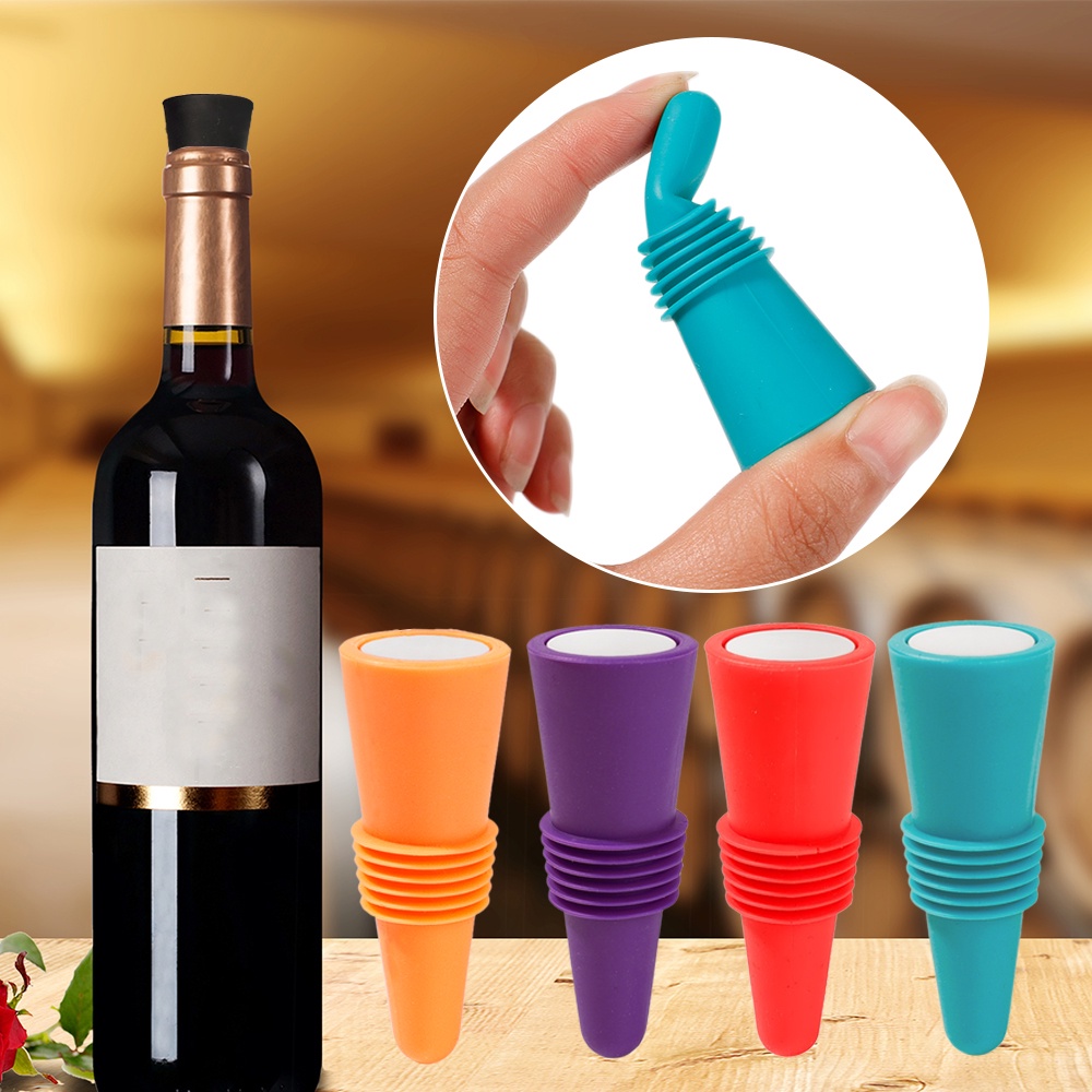 Stopper Botol Wine Bahan Silikon Untuk Aksesoris Dapur