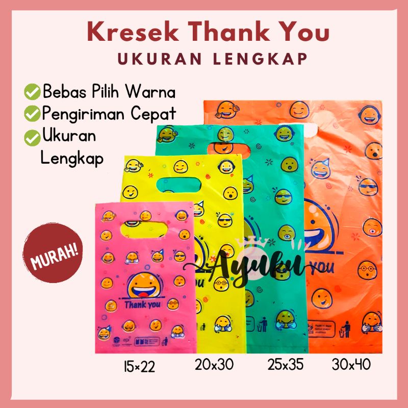 [Ukuran Lengkap] Kresek Olshop Smile Uk 15 22 25 30 | Kresek motif lucu | Kresek packing