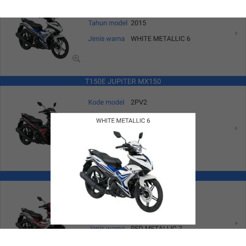 BODY /Cover Halus Full Set MX king 2015 Putih Yamaha Origina Ygp