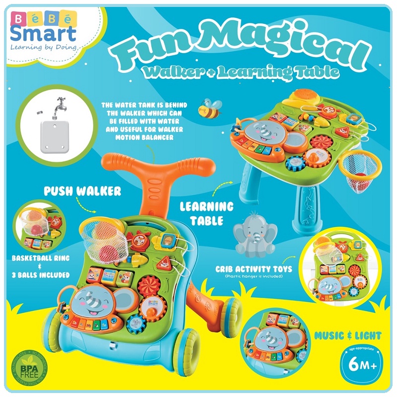 Bebe Smart Fun Magical Walker+Learning Table | Mainan Edukasi | Mainan Anak