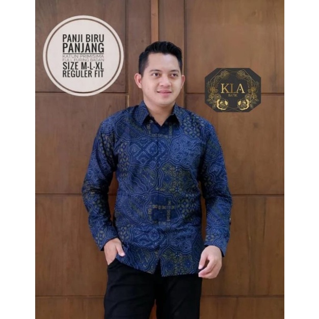 PANJI BIRU PANJANG BAJU BATIK PRIA