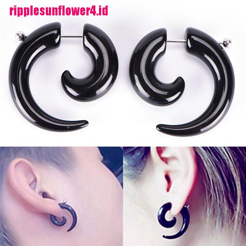 Anting Tusuk Bentuk Siput Bahan Akrilik Warna Hitam Gaya Gothic Punk Untuk Pria / Wanita