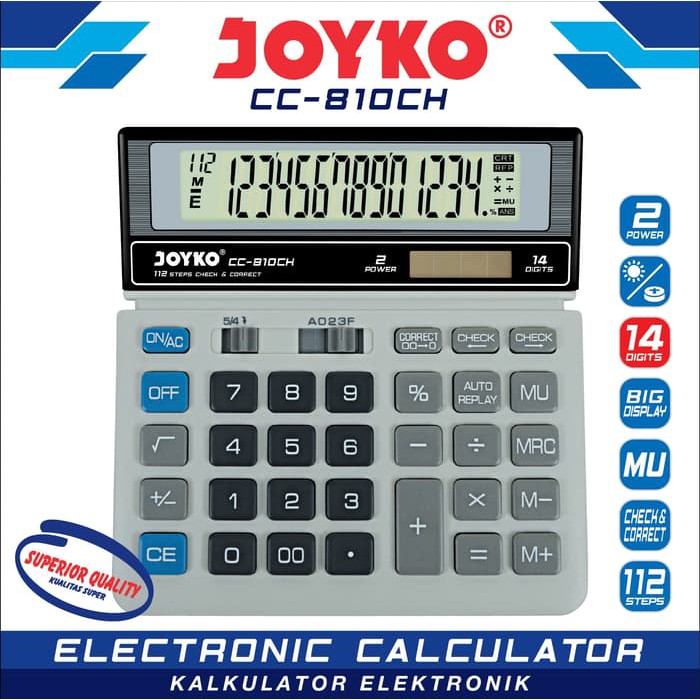 

Kalkulator Calculator 14 Digit Joyko CC-810CH