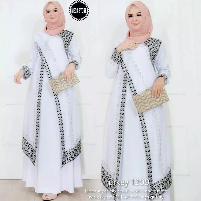 ( BEST SELLER ) GAMIS ABAYA TURKI PUTIH TERBARU