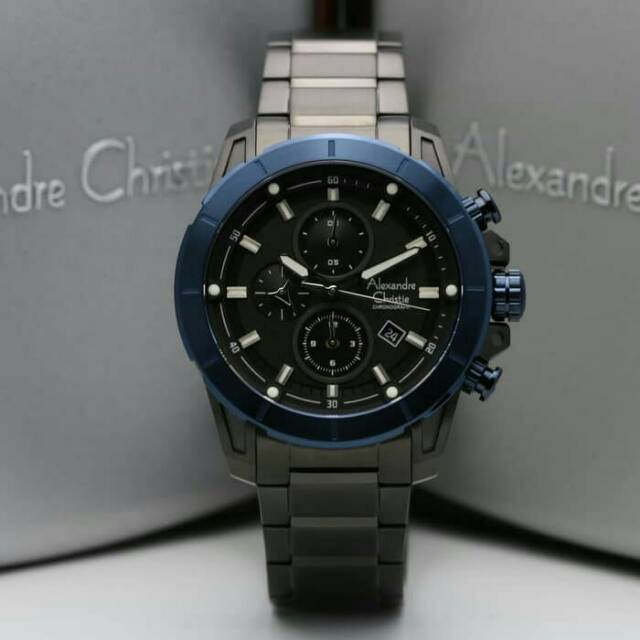 Jam Tangan Pria Alexandre Christie Ac 6522 Original Black Blue Dsb Indonesia