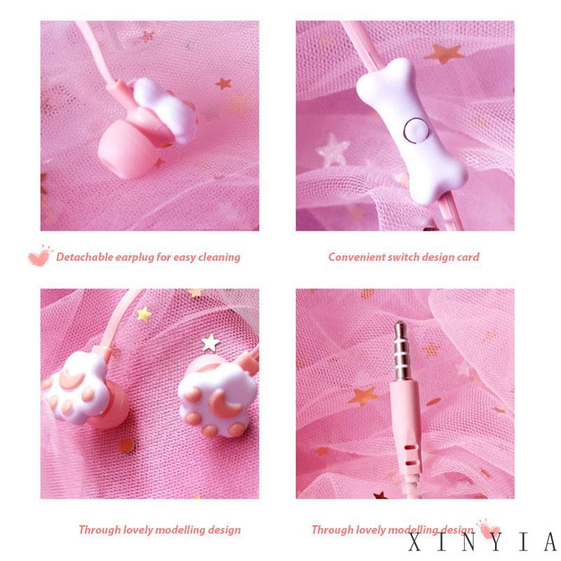 Xia.id Kotak Penyimpanan Earphone In-ear Bentuk Telapak Kaki Kucing Lucu