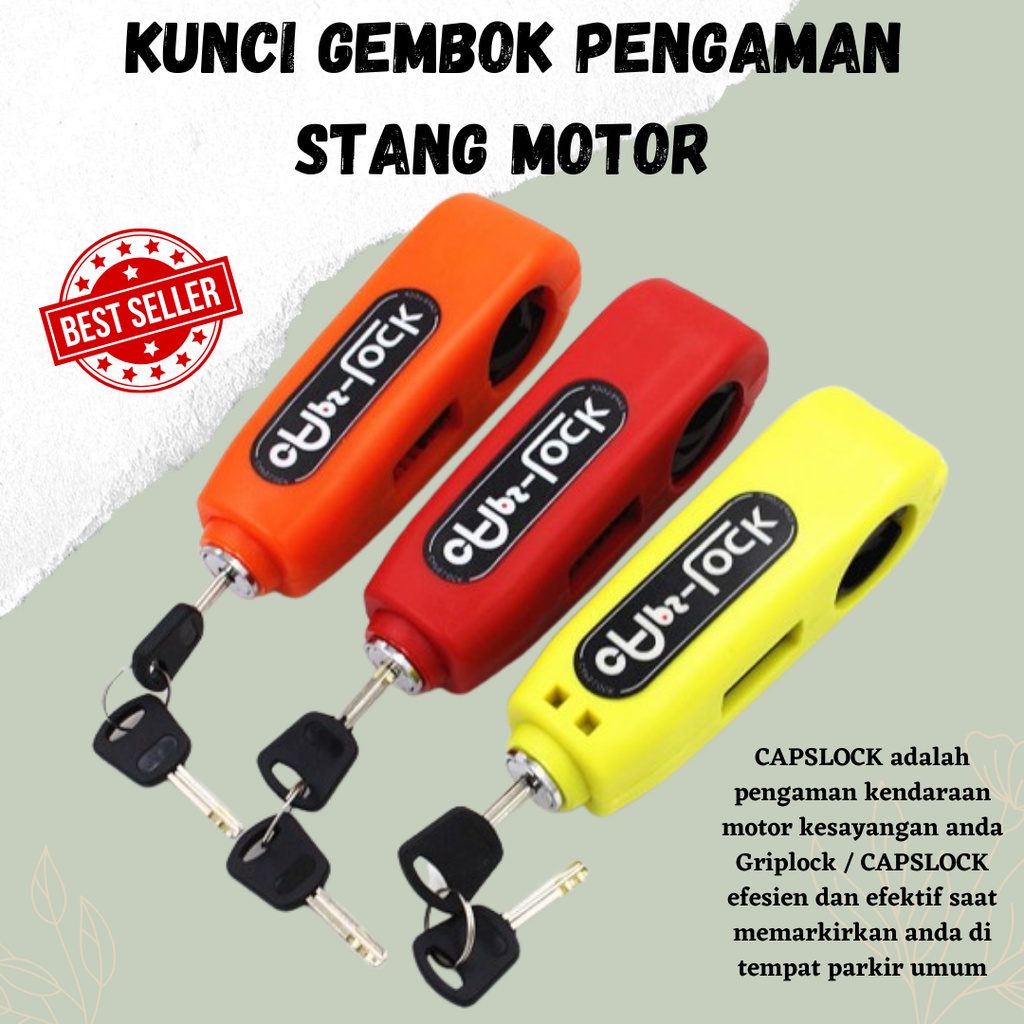 PROMO!! KUNCI GEMBOK PENGAMAN STANG MOTOR GRIPLOCK CAPSLOCK