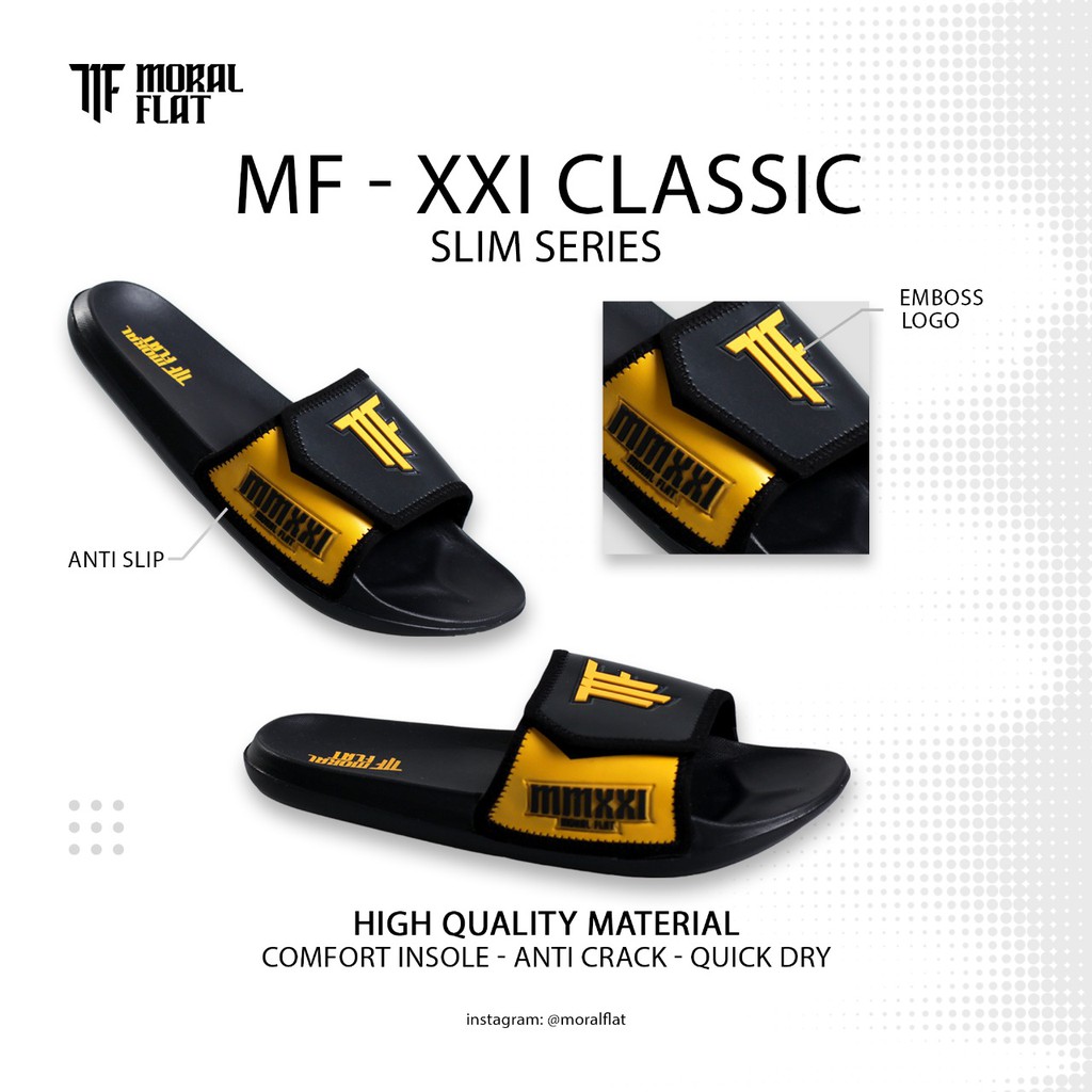 Moral Flat Sandal Slop Casual-Velcro Series-Yellow Black-4