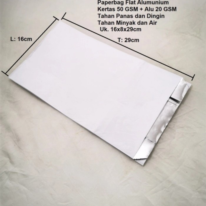 

SALE Paper bag kantong kertas lapis aluminium 16x8x29, isi 100 pcs