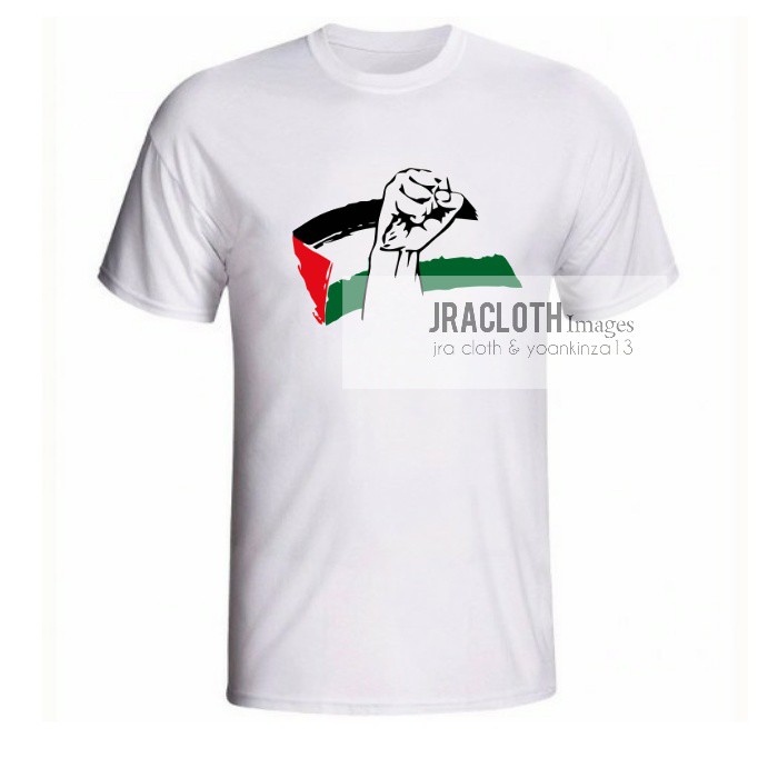 KAOS SHIRT BAJU BENDERA LOGO PALESTINA SAVE PALESTINE COMBED