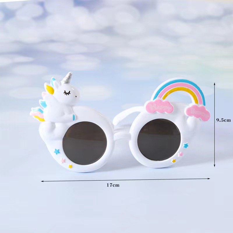 Import China TERBARU [ KADO ULANG TAHUN ]KACA MATA ANAK 0-8 TAHUN KARAKTER UNICORN HAPPY BIRTHDAY