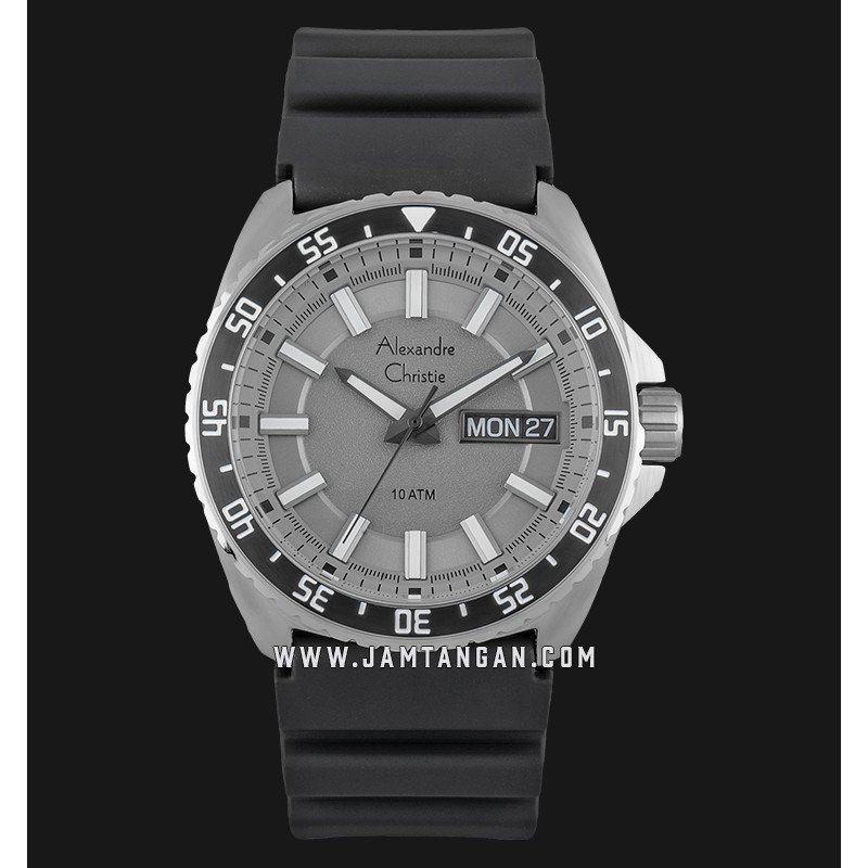 Alexandre Christie AC 6541 ME RSSGR Men Blue Dial Black Rubber Strap