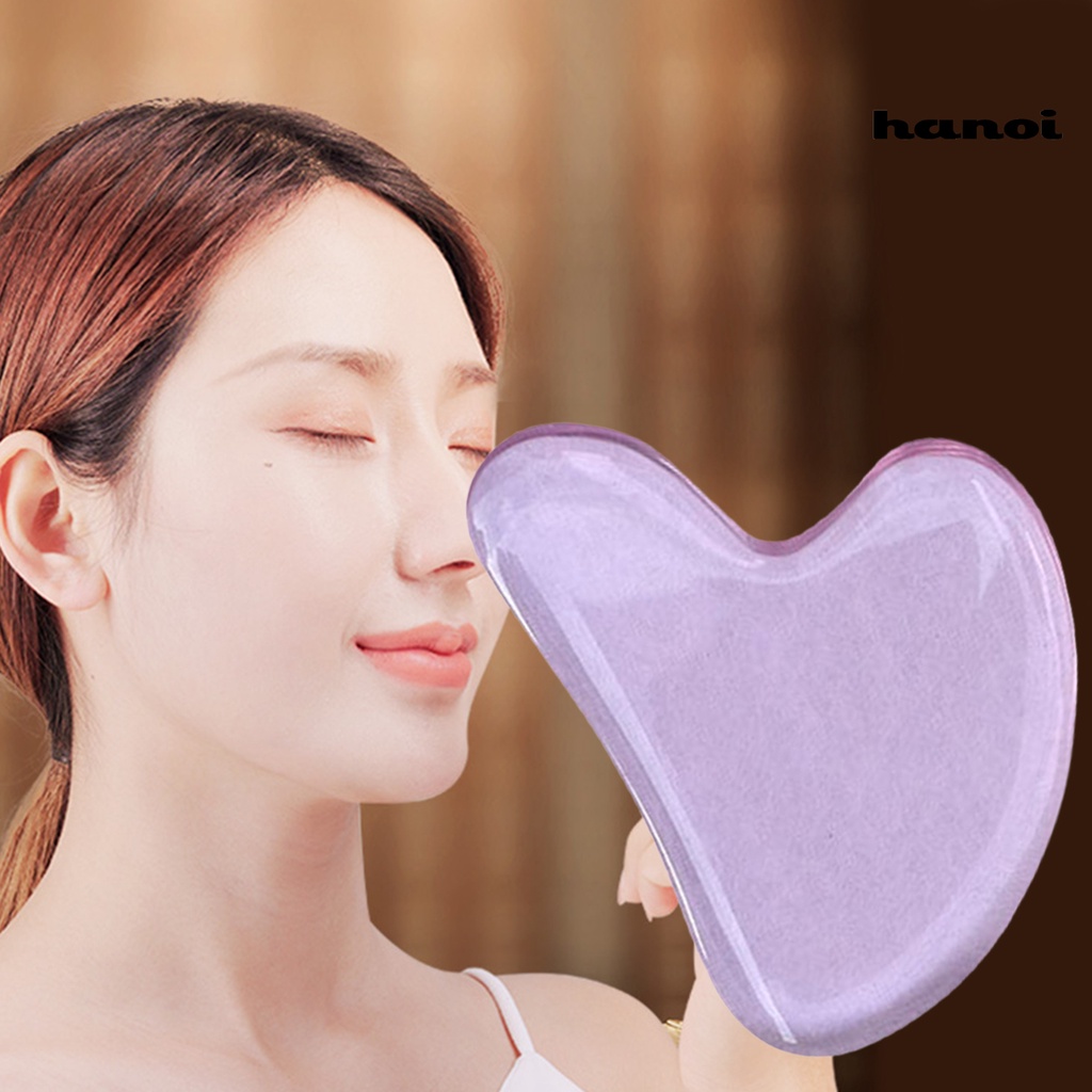 HQTM_Massage Roller Board Heart-Shaped Relieve Face Tension Transparent Skin Care Guasha Stone for Adult