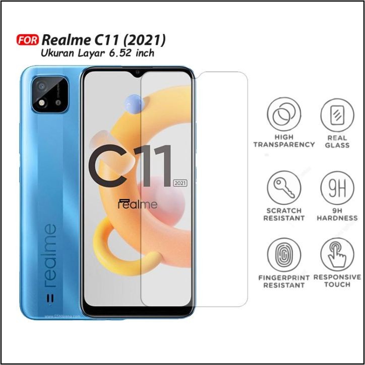 Realme C11 2021 Tempered Glass Kaca Bening Anti Gores TG Realme C11 2021