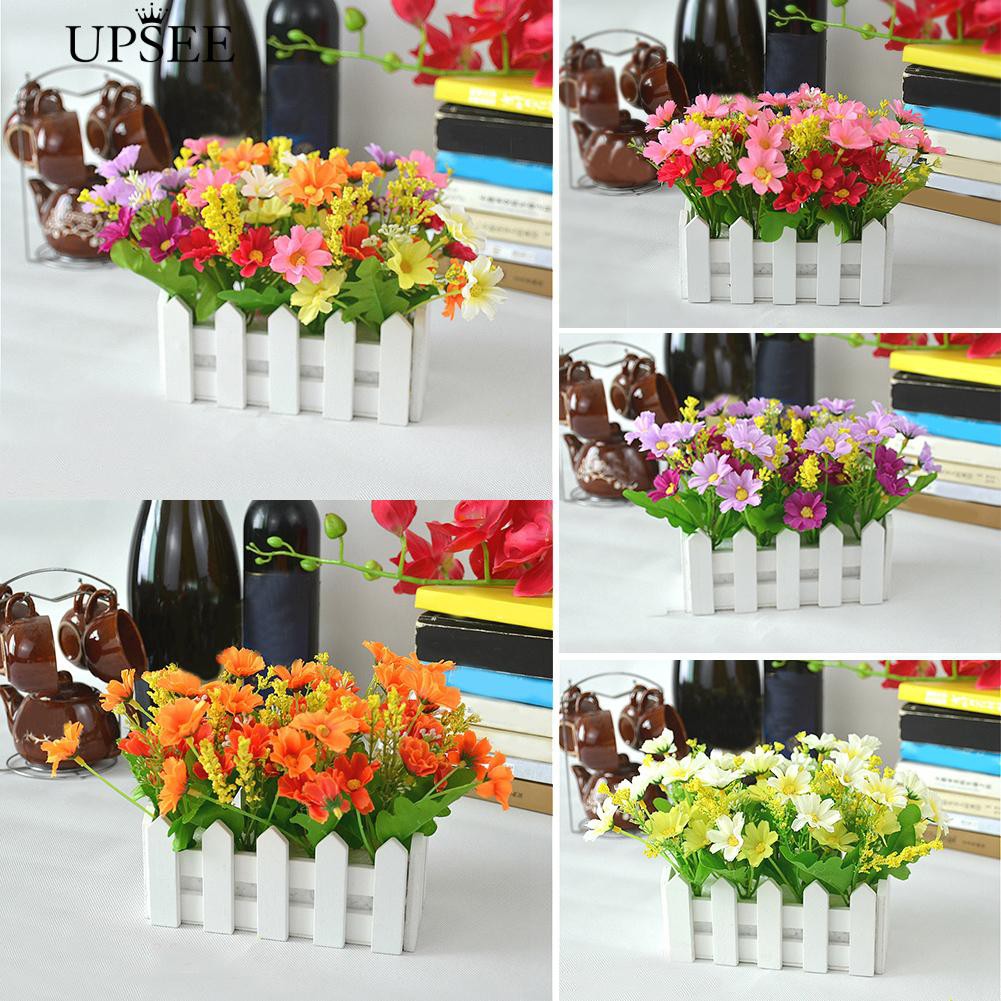1 Bouquet Artificial Flowers Wooden Fence Diy Stage Party Stage