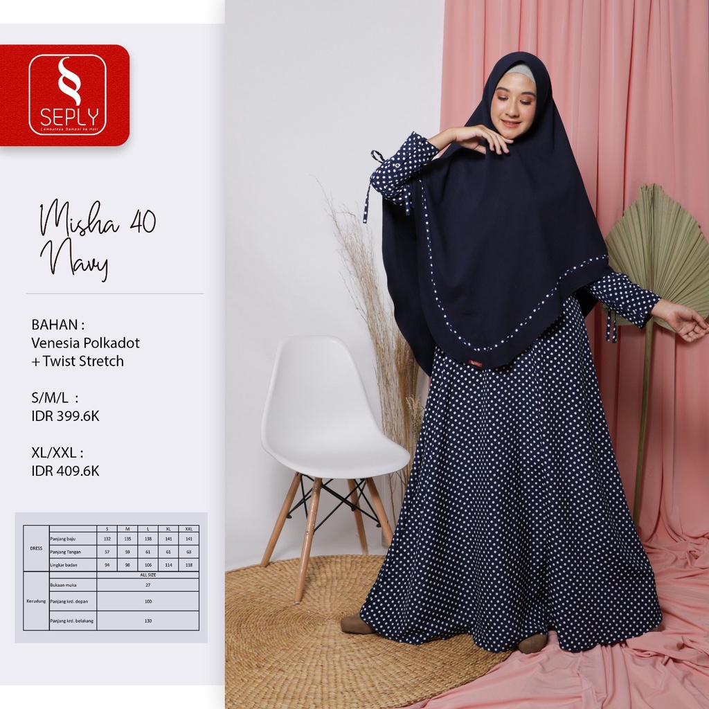 GAMIS TERBARU 2021 SEPLY MISHA 40 NAVY