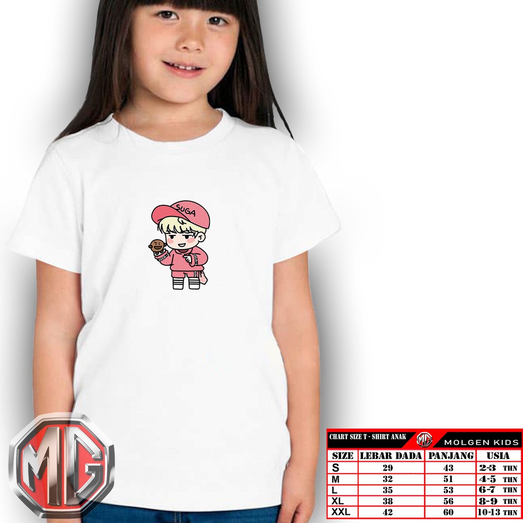 Shooky-Suga/Kaos Anak BTS/Kaos Anak BT21/Baju Anak BTS/Baju Anak BT2/BTS