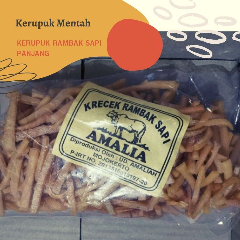 

[ 250 gr ] KERUPUK KULIT SAPI PANJANG / KRUPUK MENTAH KULIT / KRECEK RAMBAK KULIT